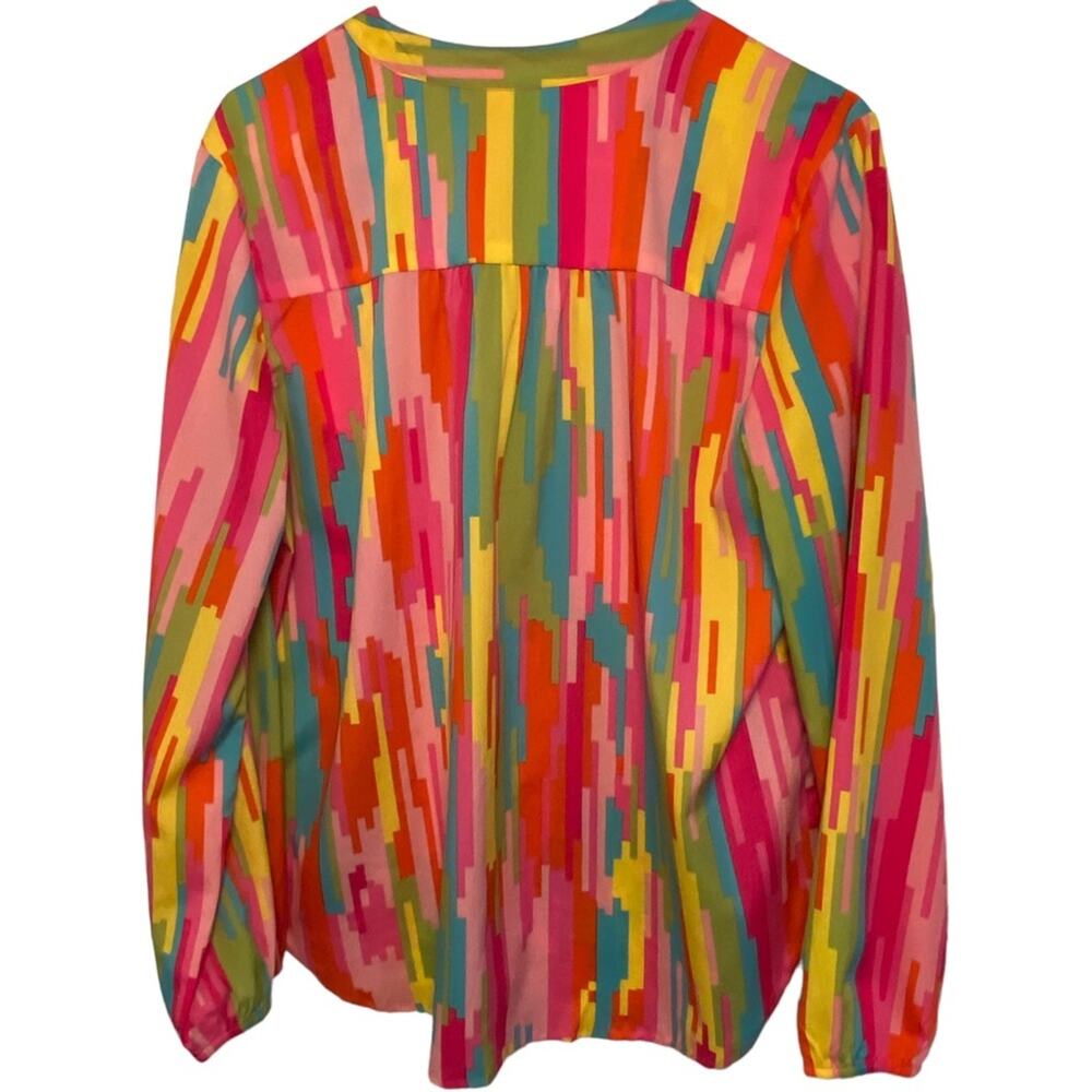 Buckhead Betties Blouse Womens Size Large colorful long sleeve graphic print L - Picture 3 of 6